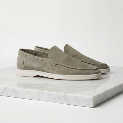 Duncan | Classic Loafers Taupe Suede Slip-On for Men