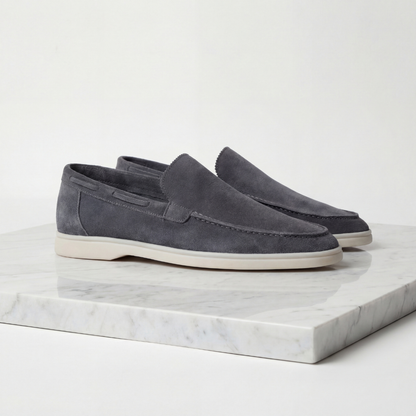 Duncan | Classic Loafers Taupe Suede Slip-On for Men