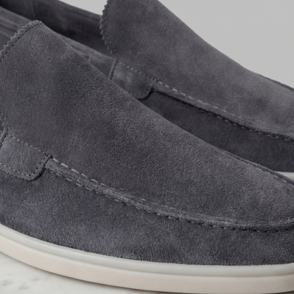 Duncan | Classic Loafers Taupe Suede Slip-On for Men