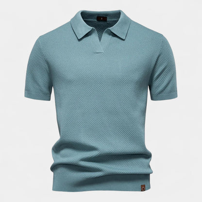Tristan | Polo Shirt Cream Knit Open Collar Short Sleeve for Men