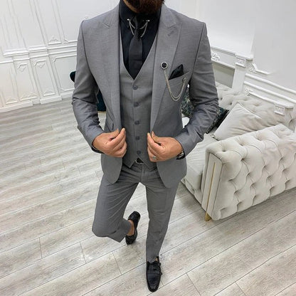 Aldous | Suit Black Slim Fit Three-Piece Notch Lapel for Men