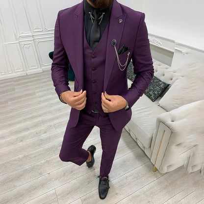 Aldous | Suit Black Slim Fit Three-Piece Notch Lapel for Men