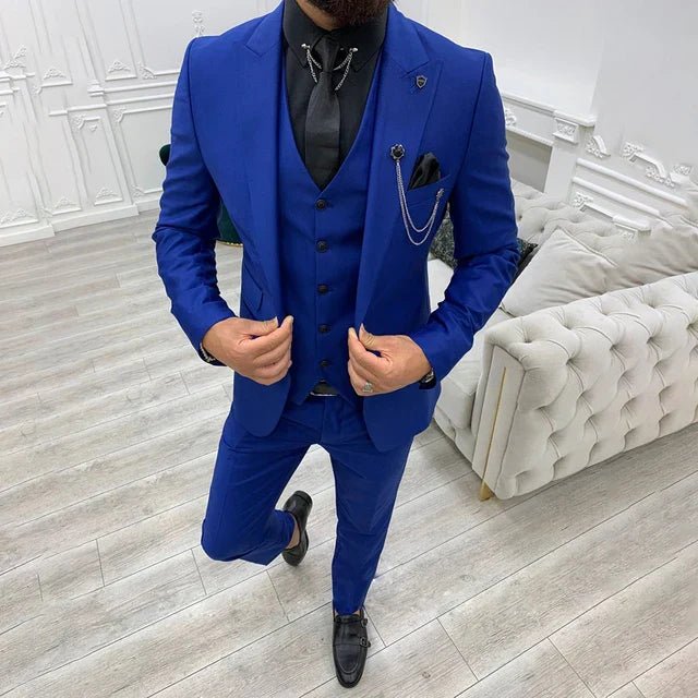 Aldous | Suit Black Slim Fit Three-Piece Notch Lapel for Men