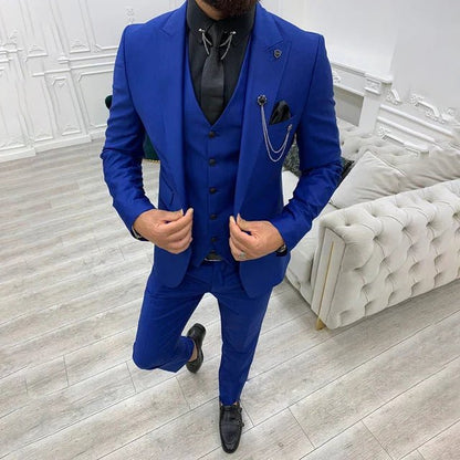 Aldous | Suit Black Slim Fit Three-Piece Notch Lapel for Men