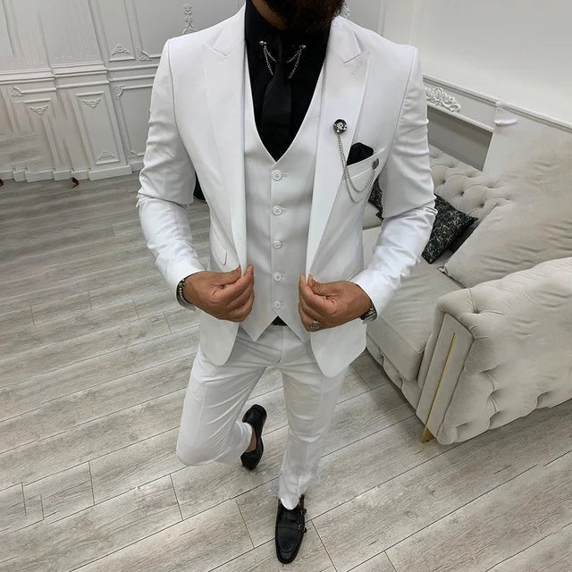 Aldous | Suit Black Slim Fit Three-Piece Notch Lapel for Men