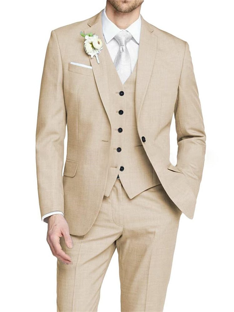 Elliot | Suit Pink Three-Piece Slim Fit Notch Lapel for Men