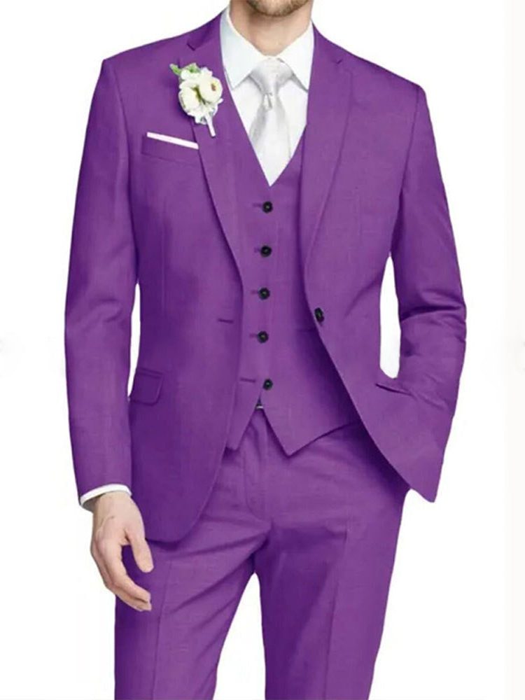Elliot | Suit Pink Three-Piece Slim Fit Notch Lapel for Men