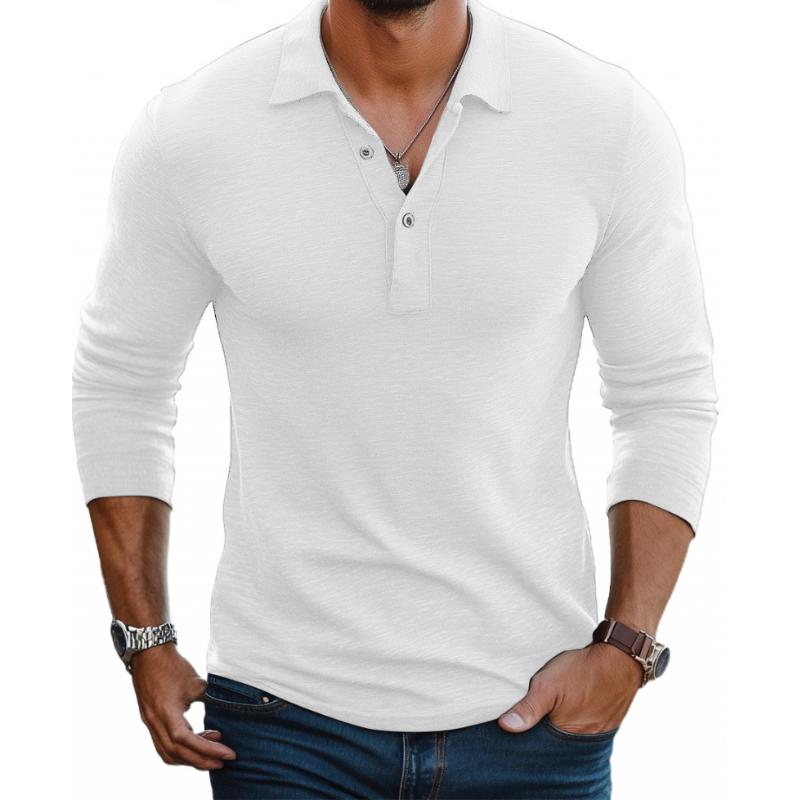 Edward | Polo Shirt Chocolate Brown Knit Long Sleeve for Men