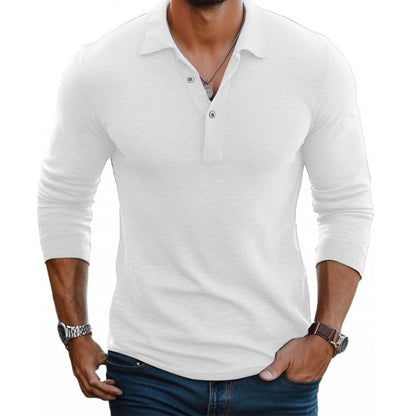 Edward | Polo Shirt Chocolate Brown Knit Long Sleeve for Men