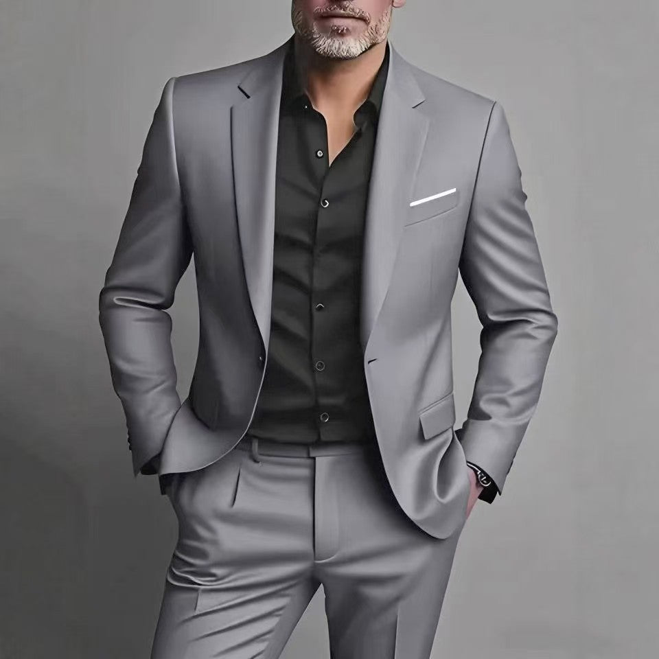 Piers | Suit Light Grey Slim Fit Two-Piece for Men
