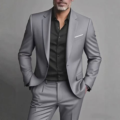 Piers | Suit Light Grey Slim Fit Two-Piece for Men