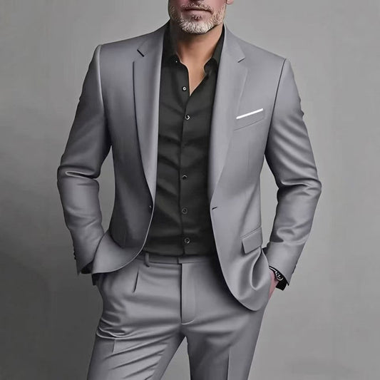 Piers | Suit Light Grey Slim Fit Two-Piece for Men