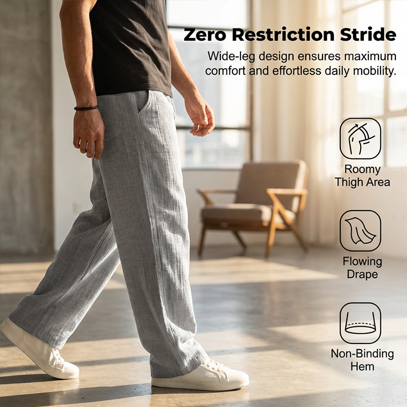 Winston | Trousers Light Grey Textured Straight-Leg for Men