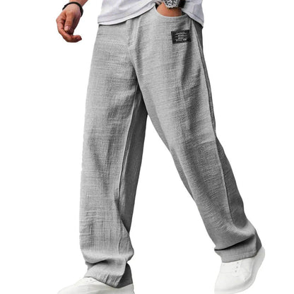 Winston | Trousers Light Grey Textured Straight-Leg for Men