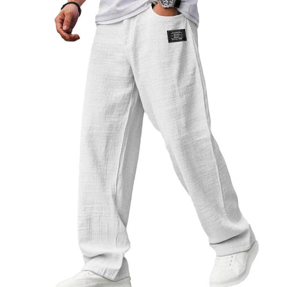 Winston | Trousers Light Grey Textured Straight-Leg for Men