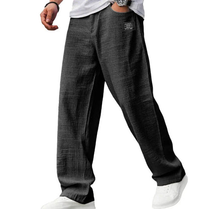 Winston | Trousers Light Grey Textured Straight-Leg for Men