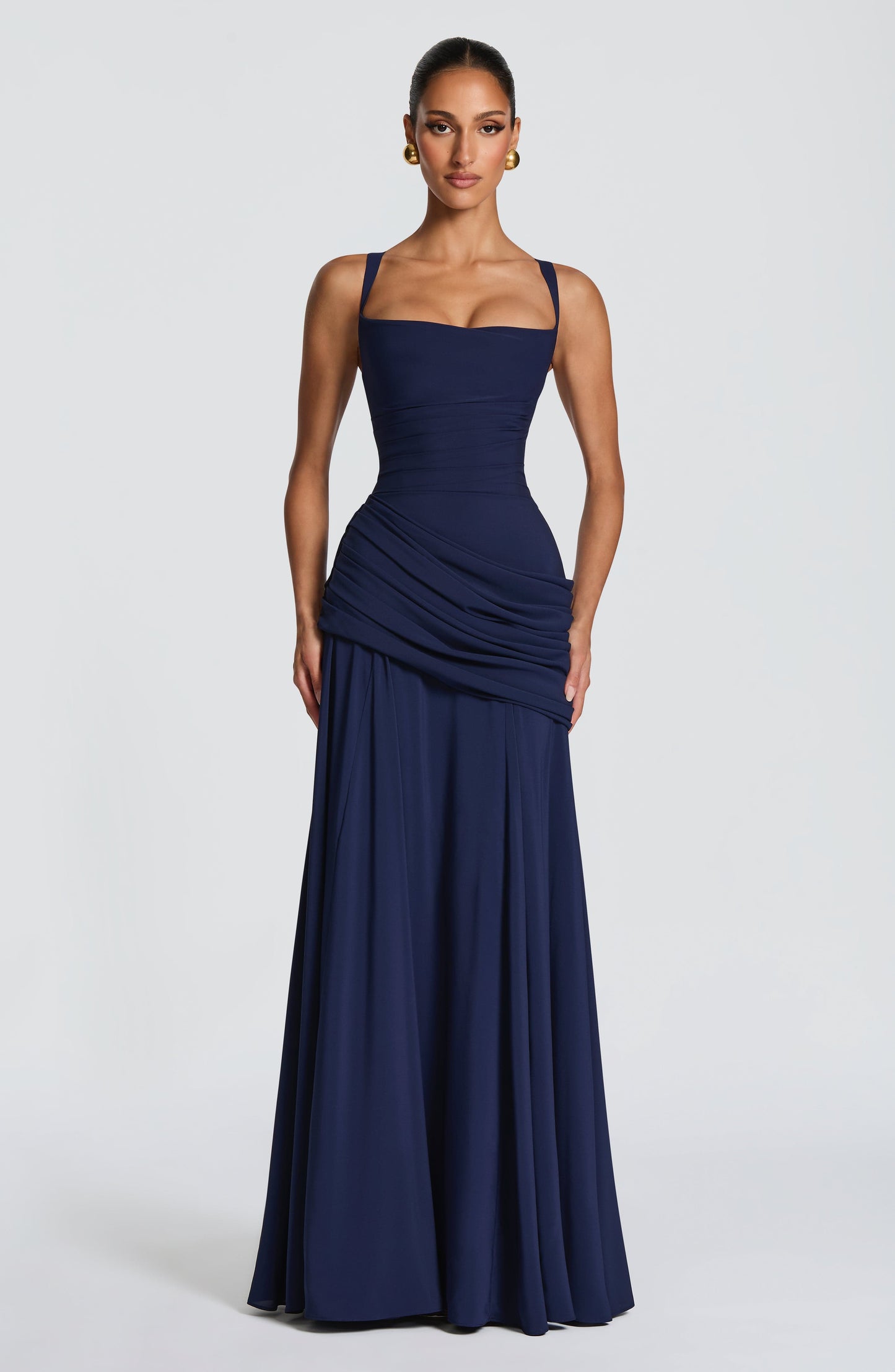 Elspeth | Maxi Dress Butter Yellow Ruched A-Line Sleeveless for Women