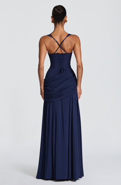 Elspeth | Maxi Dress Butter Yellow Ruched A-Line Sleeveless for Women