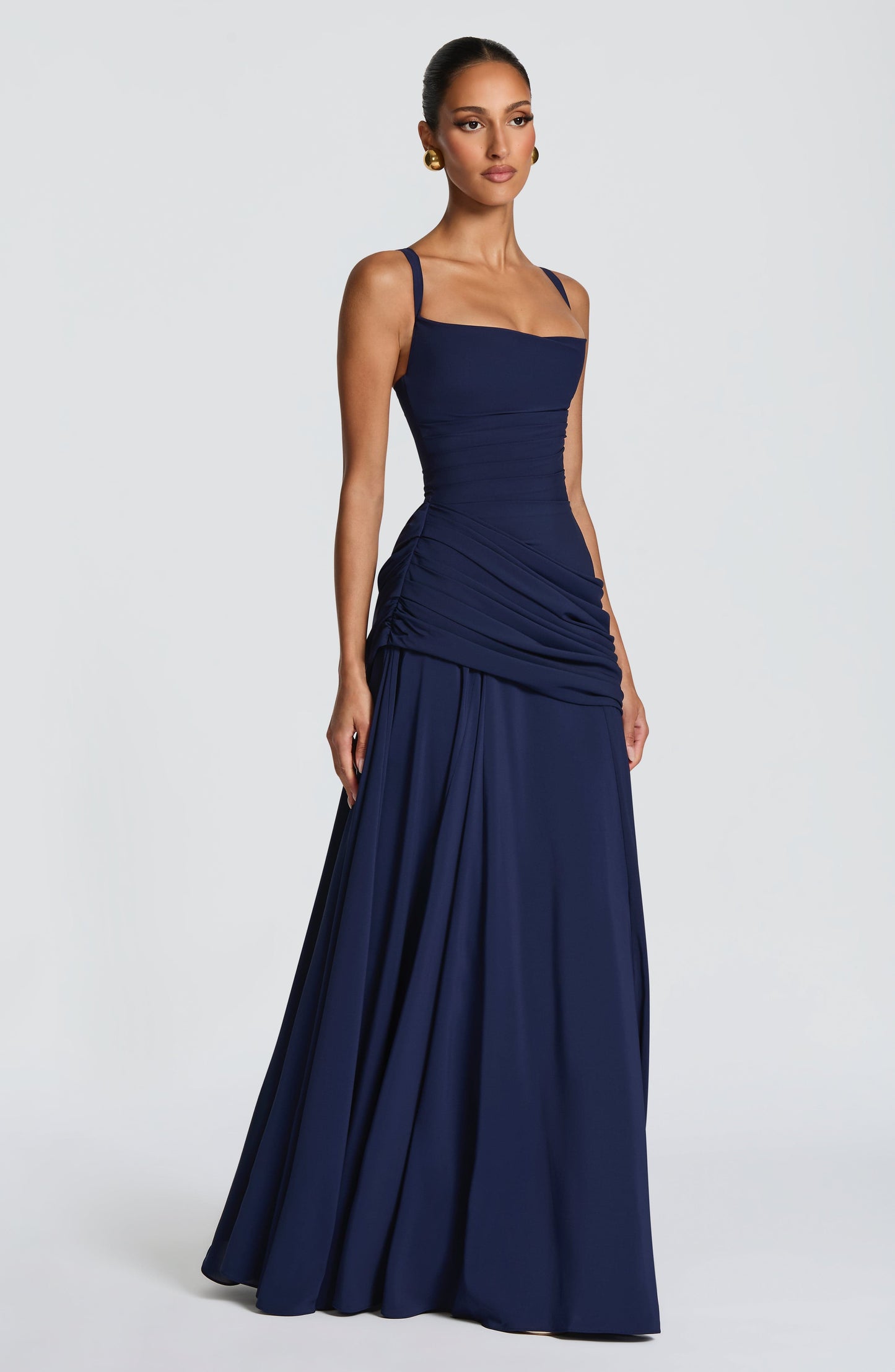 Elspeth | Maxi Dress Butter Yellow Ruched A-Line Sleeveless for Women