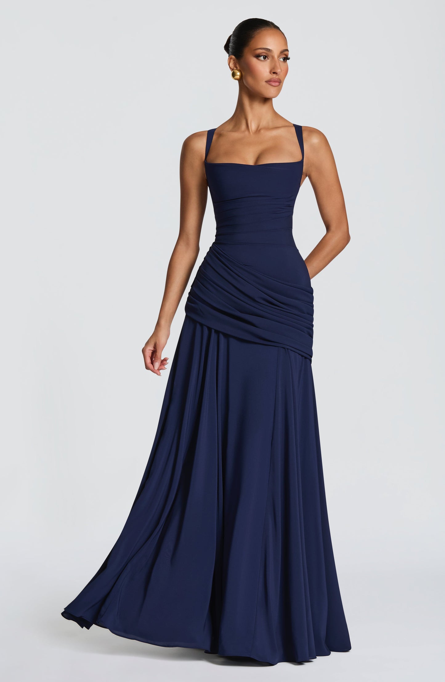 Elspeth | Maxi Dress Butter Yellow Ruched A-Line Sleeveless for Women
