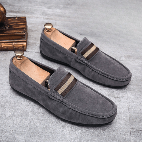 Tristram | Loafers Sage Green Suede Buckle Slip-On for Men
