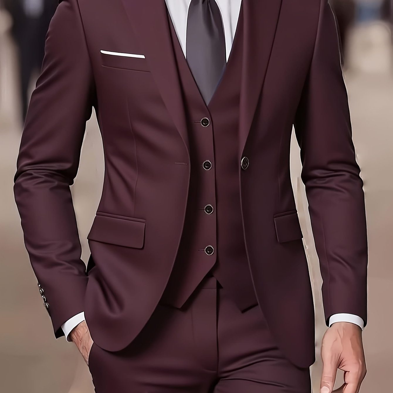 Cornelius | Three-Piece Suit Camel Slim Fit Double-Breasted for Men
