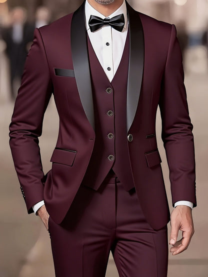 Cornelius | Three-Piece Suit Camel Slim Fit Double-Breasted for Men