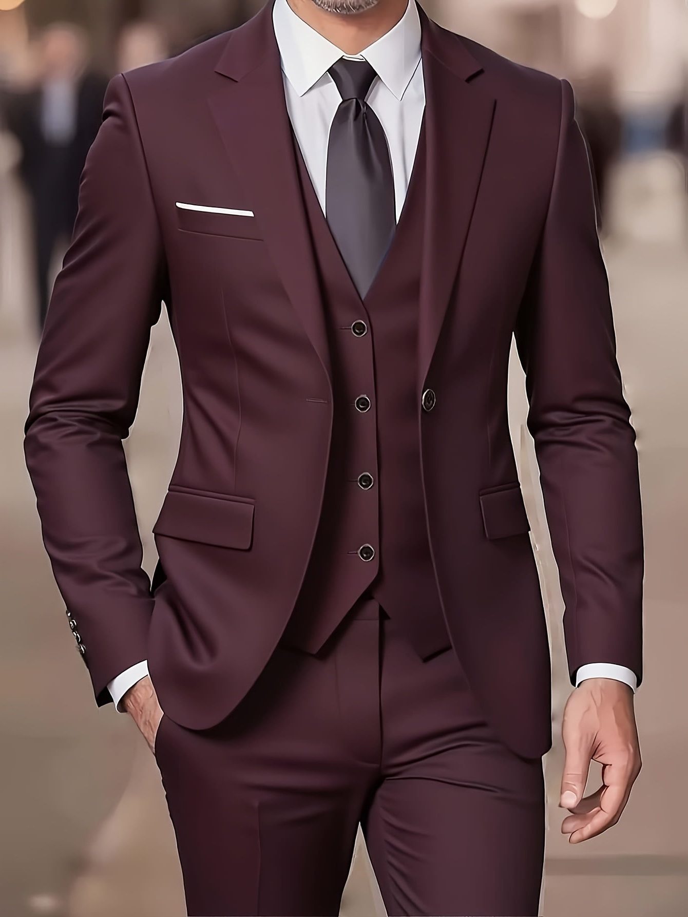 Cornelius | Three-Piece Suit Camel Slim Fit Double-Breasted for Men