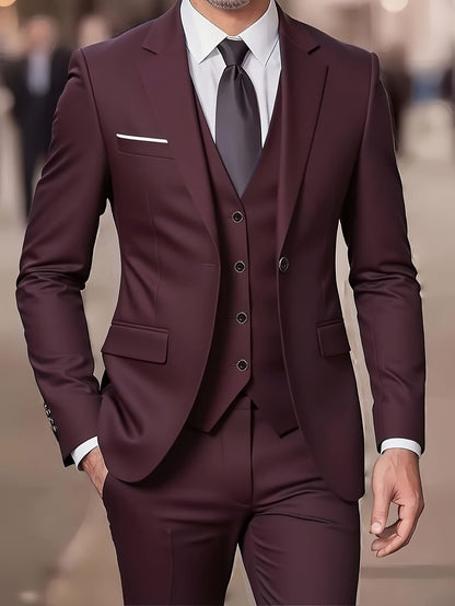 Cornelius | Three-Piece Suit Camel Slim Fit Double-Breasted for Men