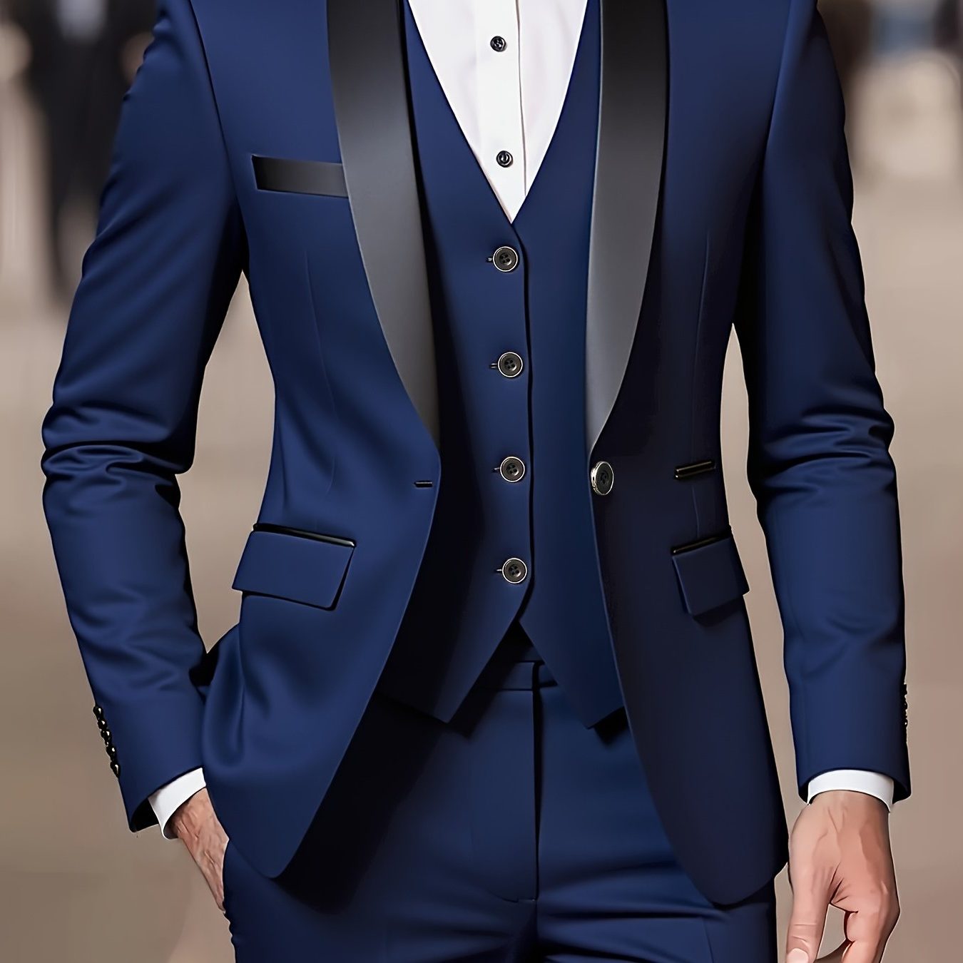 Cornelius | Three-Piece Suit Camel Slim Fit Double-Breasted for Men