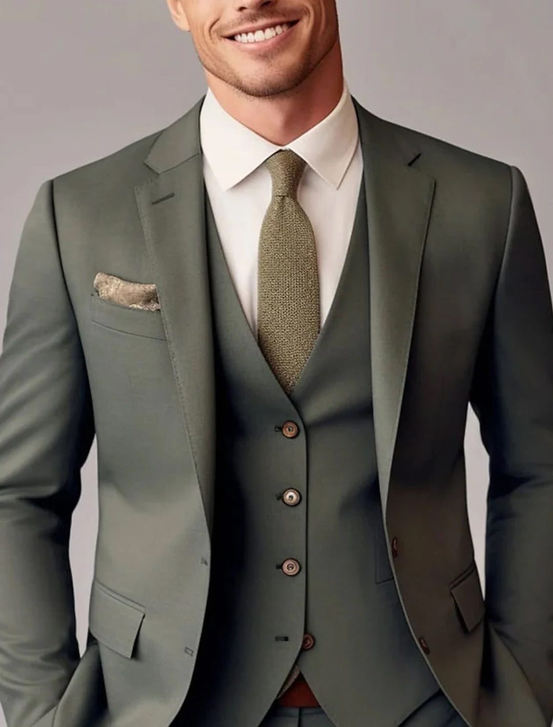 Auberon | Suit Black Wool-Blend Three-Piece Tailored Fit for Men