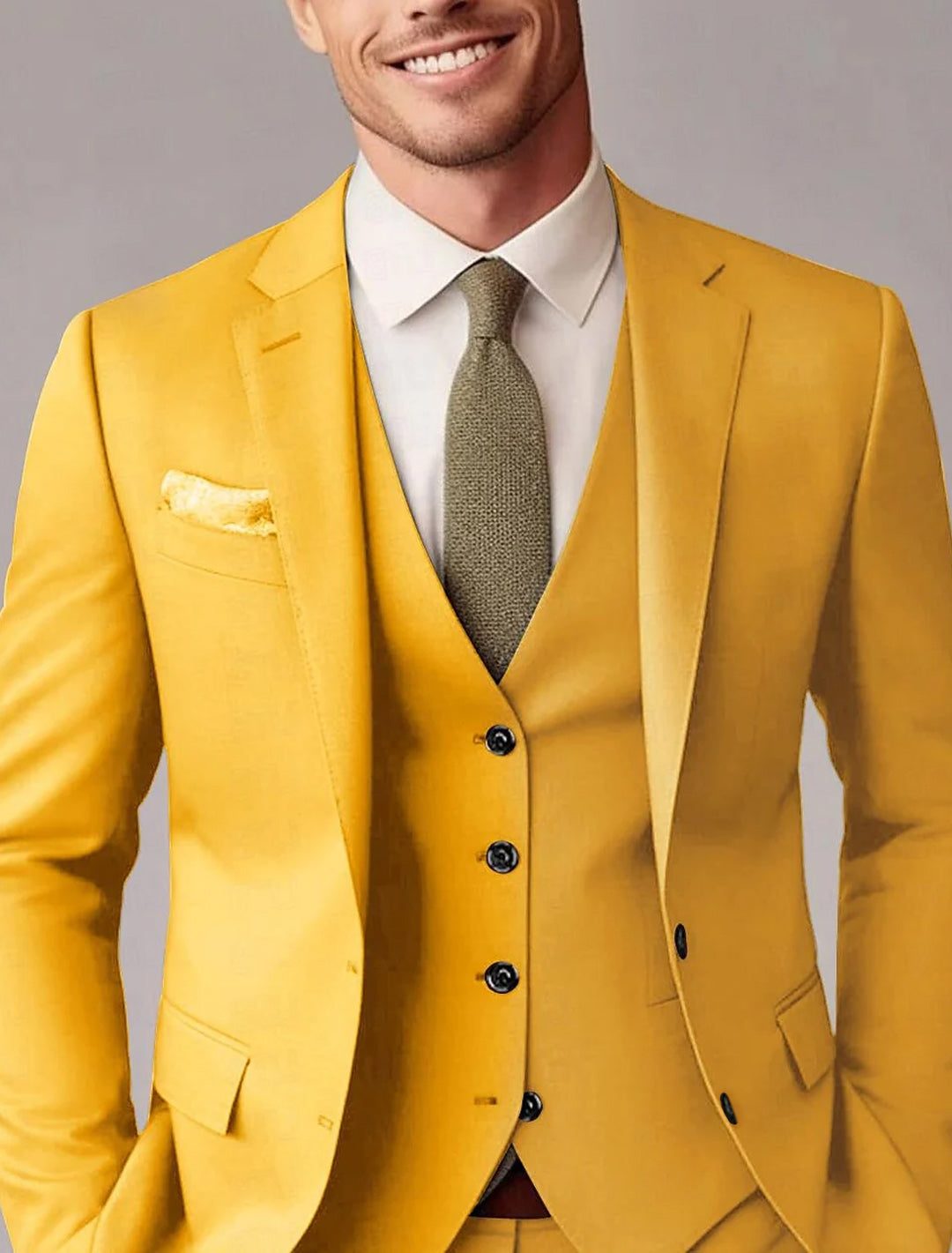 Auberon | Suit Black Wool-Blend Three-Piece Tailored Fit for Men