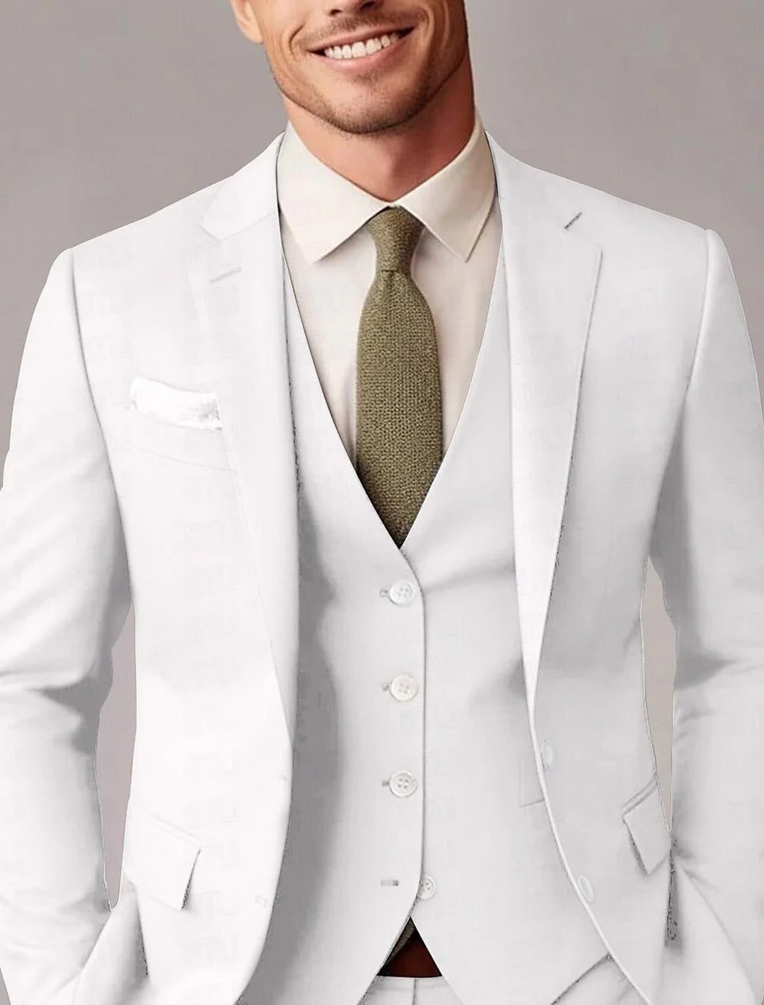 Auberon | Suit Black Wool-Blend Three-Piece Tailored Fit for Men