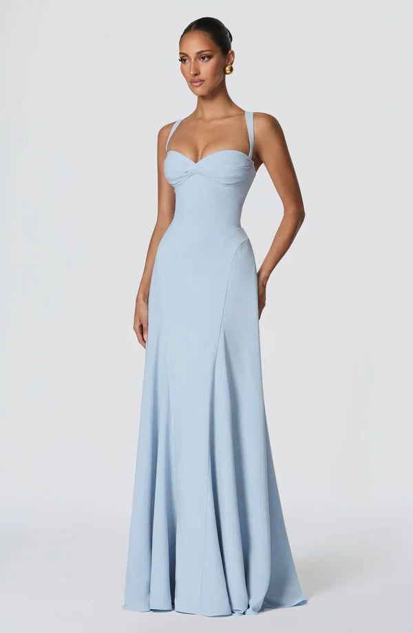 Phoebe | Maxi Dress Butter Yellow Chiffon Sweetheart Neckline for Women