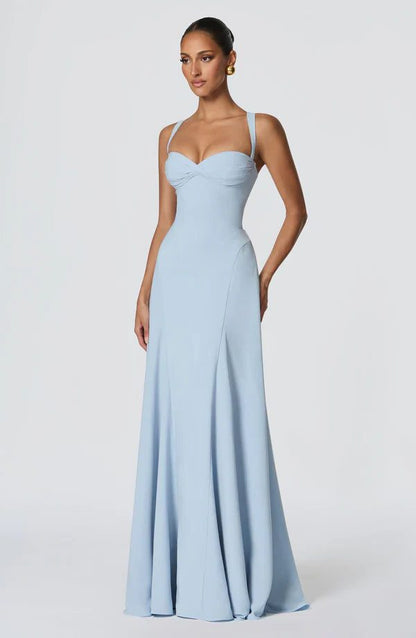 Phoebe | Maxi Dress Butter Yellow Chiffon Sweetheart Neckline for Women
