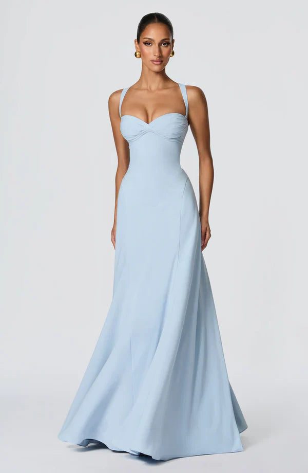 Phoebe | Maxi Dress Butter Yellow Chiffon Sweetheart Neckline for Women