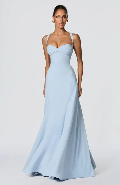 Phoebe | Maxi Dress Butter Yellow Chiffon Sweetheart Neckline for Women