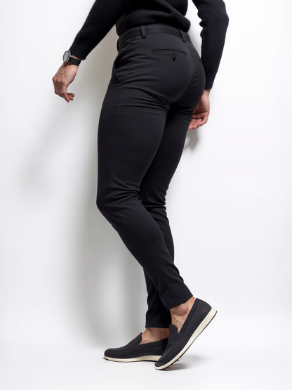 Piers | Trousers Charcoal Stretch Slim Tapered for Men