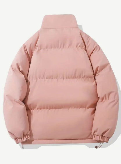 Seren | Quilted Puffer Jacket Pink Padded Stand Collar for Women