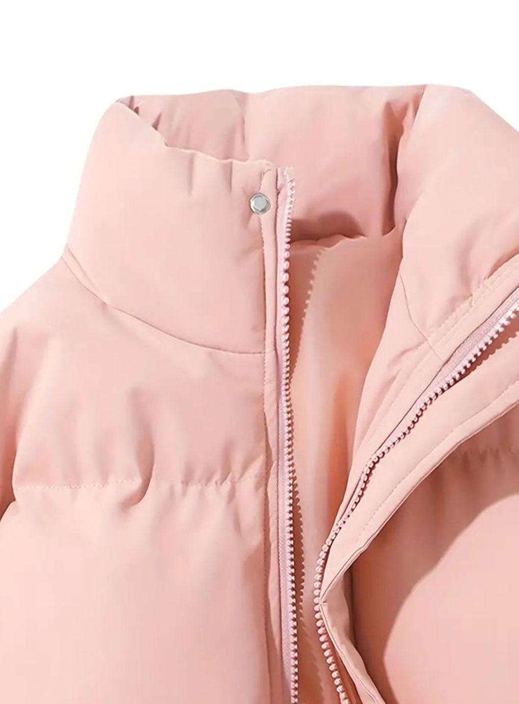 Seren | Quilted Puffer Jacket Pink Padded Stand Collar for Women