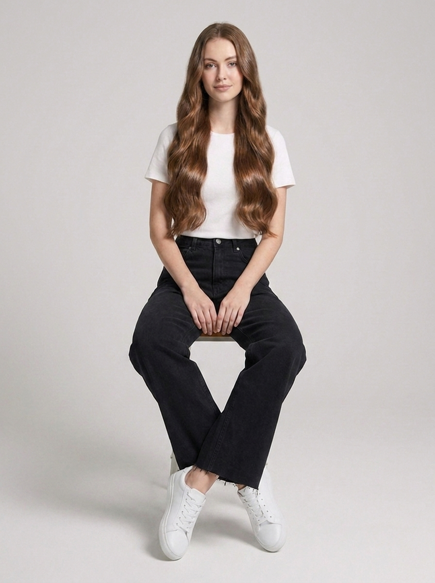 Phoebe | Wide-Leg Jeans Black Denim High-Waist Raw Hem for Women